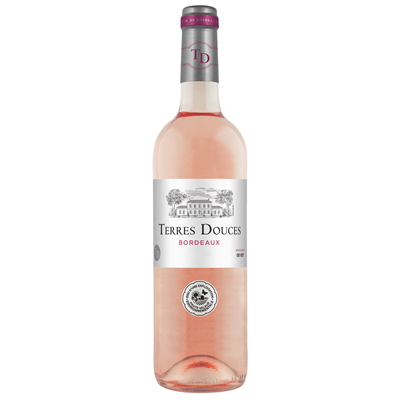 Bouteille de vin rosé Terres Douces Bordeaux.