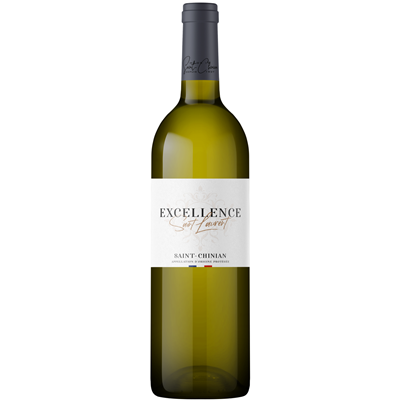 Bouteille de vin blanc Excellence Saint Laurent.